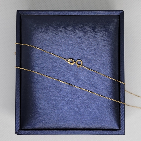 18K Gold Dainty Chain Necklace, 16" - FIXED ON PRICE - Picture 5 of 9